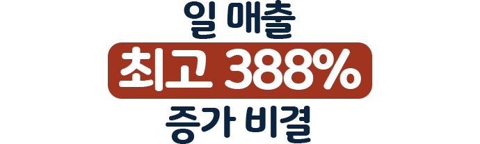 일 매출 최고 388% 증가 비결